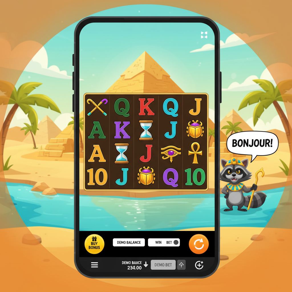 Le Pharaoh – Hauptspielbildschirm auf dem Smartphone