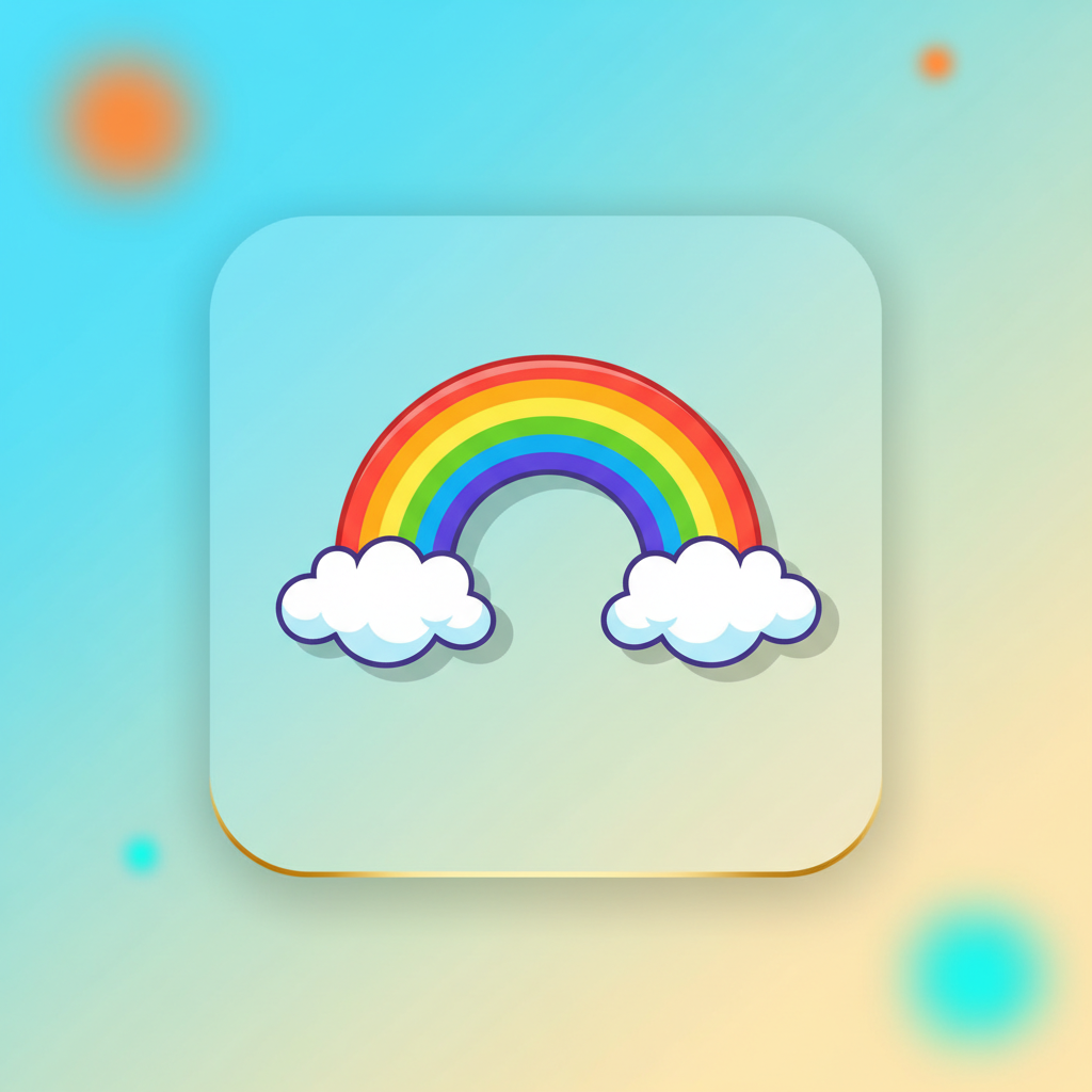 Rainbow-Symbol in Le Pharaoh — Regenbogen über Wolken